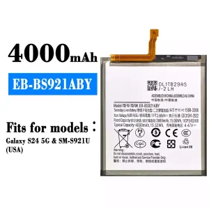 New phone battery EB-BS921ABY for Samsung Galaxy S24 5G