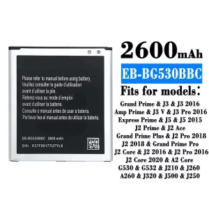 New phone battery EB-BG530BBC for Samsung J3/J3 2016/J3 Pro 2016/J5/J5 2015