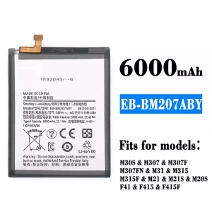 New phone battery EB-BM207ABY for Samsung M30S/M21/M21S/F41