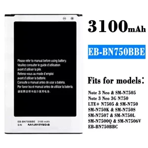New phone battery EB-BN750BBE EB-BN750BBC for Samsung Note 3 Neo