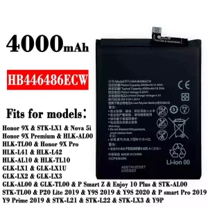 New phone battery HB446486ECW for HUAWEI Honor 9X/Honor 9X Pro