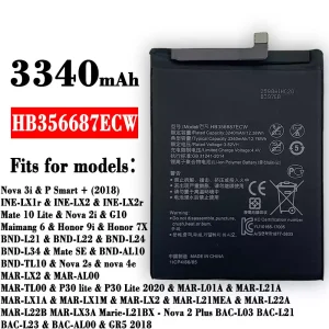 New phone battery HB356687ECW for HUAWEI Nova 3i / Mate 10 Lite / Nova 2i / Honor 9i / Honor 7X / Nova 2s / nova 4e/P30 lite / P30 Lite 2020 /