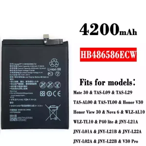 New phone battery HB486586ECW for HUAWEI Mate 30 / Honor V30 /Honor View 30 / Nova 6 / P40 lite / V30 Pro