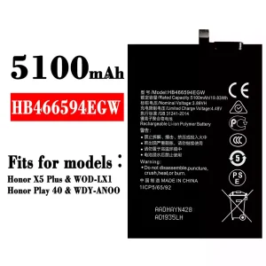 New phone battery HB466594EGW for HUAWEI Honor X5 Plus / Honor Play 40