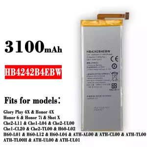 New phone battery HB4242B4EBW for HUAWEI Glory Play 4X / Honor 4X / Honor 6 / Honor 7i