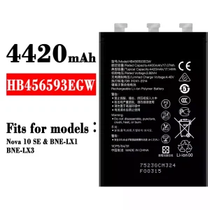 New phone battery HB456593EGW for HUAWEI Nova 10 SE