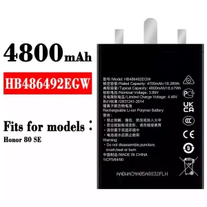 New phone battery HB486492EGW for HUAWEI Honor 80 SE