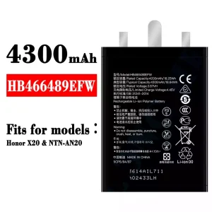 New phone battery HB466489EFW for HUAWEI Honor X20