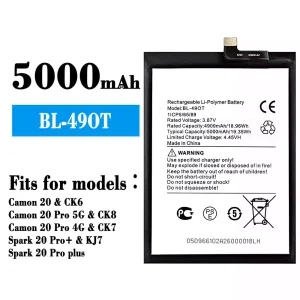 New phone battery BL-49OT for Tecno Camon 20 / Camon 20 Pro 5G  / Camon 20 Pro 4G / Spark 20 Pro+ / Spark 20 Pro plus