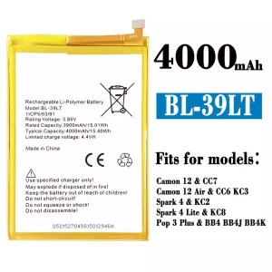New phone battery BL-39LT for Tecno Camon 12 / Camon 12 Air / Spark 4 / Spark 4 Lite / Pop 3 Plus