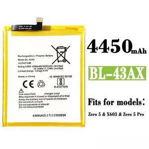 New phone battery BL-43AX for Infinix Zero 5 / Zero 5 Pro