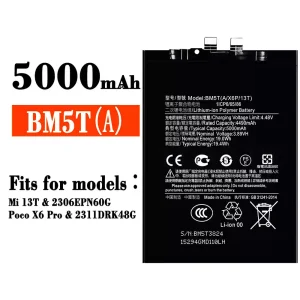 New phone battery BM5T for Xiaomi Mi 13T / Poco X6 Pro