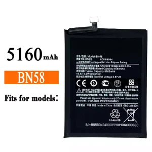 New phone battery BN58 for Xiaomi