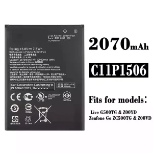 New phone battery C11P1506 for Asus Live G500TG,Zenfone Go ZC500TG