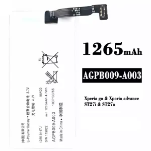 New phone battery AGPB009-A003 for Sony Xperia go / Xperia advance / ST27i / ST27a