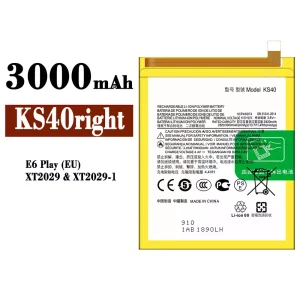 New phone battery KS40right for Motorola E6 Play