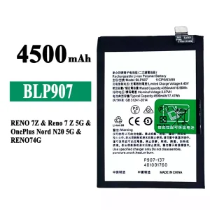 New phone battery BLP907 for OPPO RENO 7Z / Reno 7Z 5G / RENO 7 4G / RENO 8 4G /OnePlus Nord N20 5G