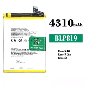 New phone battery BLP819 for OPPO Reno 5 4G /Reno 6 4G /F19 Pro Plus /Reno 5 Lite /Reno 5Z