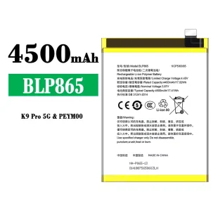 New phone battery BLP865 for OPPO K9 Pro