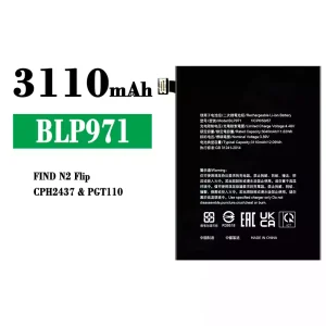 New phone battery BLP971 for OPPO FIND N2 Flip/CPH2437/PGT110