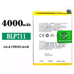 New phone battery BLP711 for OPPO A1K