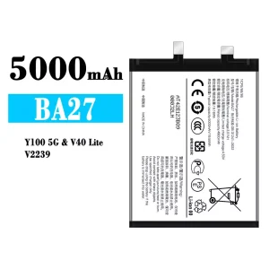 New phone battery BA27 for VIVO Y100 5G/V40 Lite