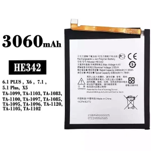 New phone battery HE342 for Nokia 6.1 PLUS / 7.1 / 5.1 Plus /X5/X6