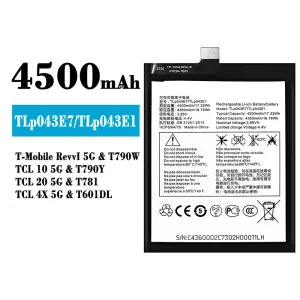 New phone battery TLP043E7/TLP043E1 for Alcatel T-Mobile RevvI 5G/TCL 10 5G/TCL 20 5G/TCL 4X 5G