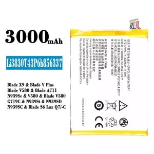 New phone battery Li3830T43P6h856337 for ZTE Blade X9/Blade V Plus/Blade V580/Blade A711