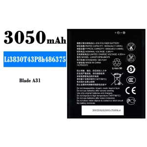 New phone battery Li3830T43P8h486375 for ZTE Blade A31