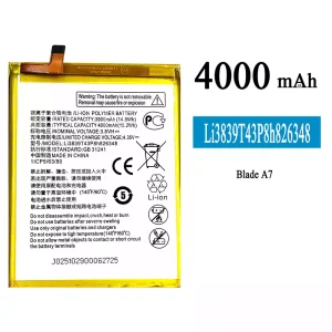 New phone battery Li3839T43P8h826348 for ZTE Blade A7