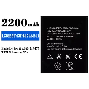 New phone battery Li3822T43P4h746241 for ZTE Blade L4 Pro/Amazing X3s