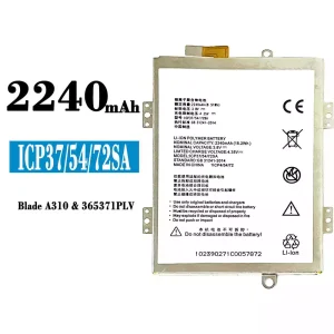 New phone battery ICP37/54/72SA for ZTE A310