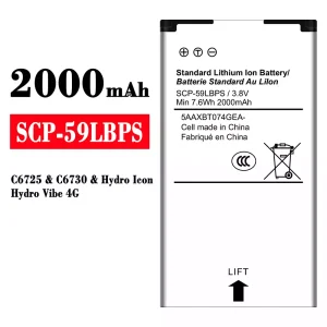 New phone battery SCP-59LBPS for Kyocera Hydro Icon/Hydro Vibe 4G/C6725/C6730