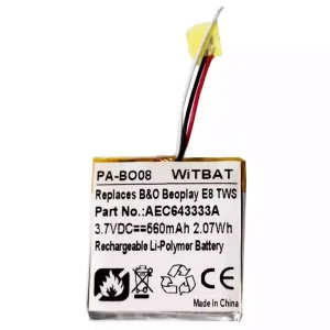 Bluetooth Headphone battery for B&O B'eoplay E8, Be'oplay E8 TWS Case,AEC643333A