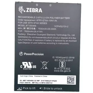 New battery for ZEBRA BTRY-ET4X-10IN1-IN BT-000456