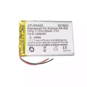 New battery for SONY NW-A25,NW-A26,NW-A27,LIS1494HEPC