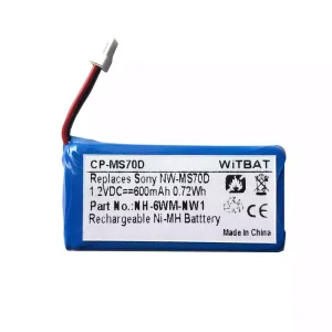 New battery for SONY Walkman NW-MS70D,NW-MS90D,NH-6WM-NW1
